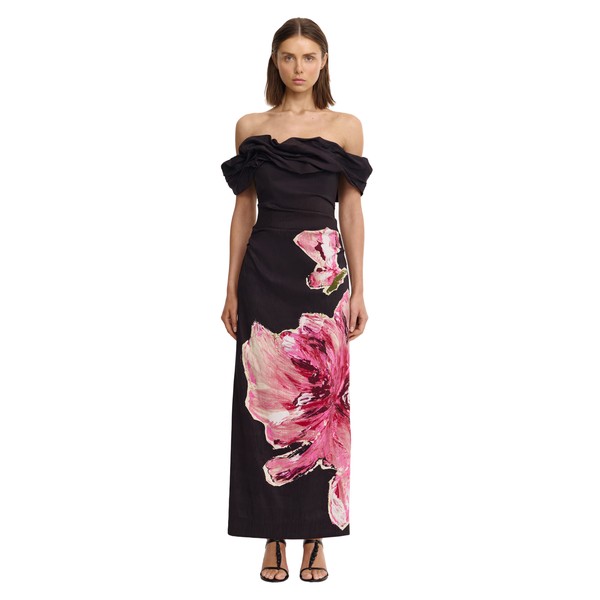 Acler Gifford Maxi Dress in Garnet Magnolia