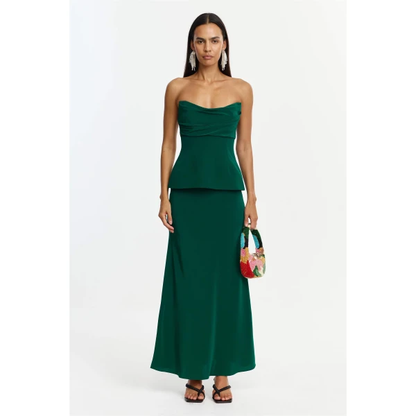 Acler Gilwell Maxi Dress in Deep Emerald, view 5