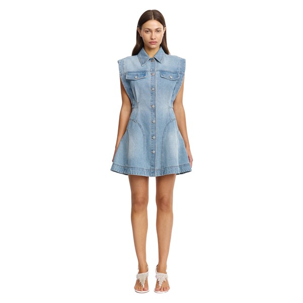 Acler Hinckley Mini Dress in Blue Rinse