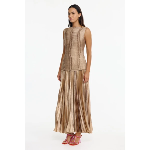 Acler Holden Maxi Dress in Gold Ombre, view 2