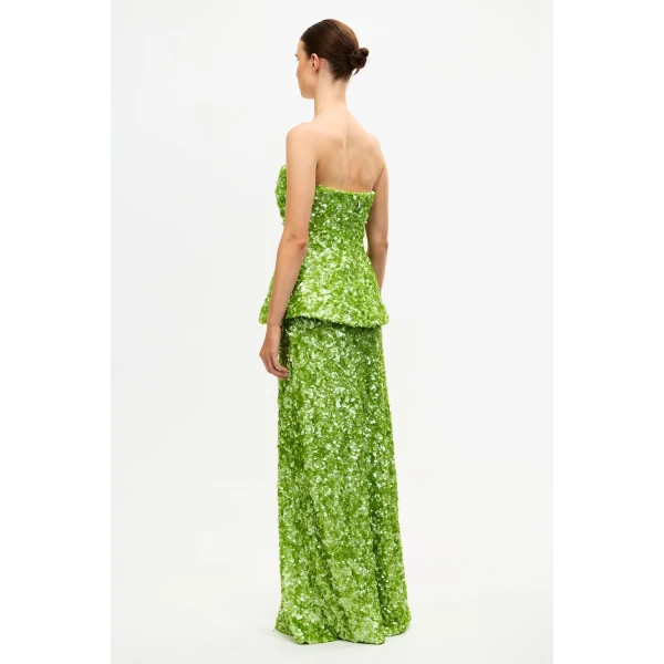 Acler Pipson Maxi Skirt in Basil Green, view 3