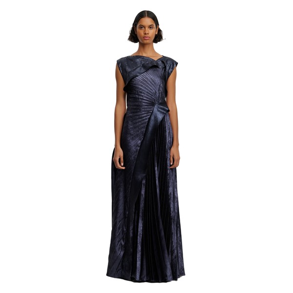 Acler Pithill Maxi Dress in Navy Metallic