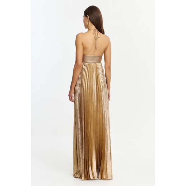 Acler Pullford Maxi Dress in Gold, view 3