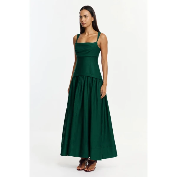 Acler Reeve Maxi Dress in Deep Emerald, view 2