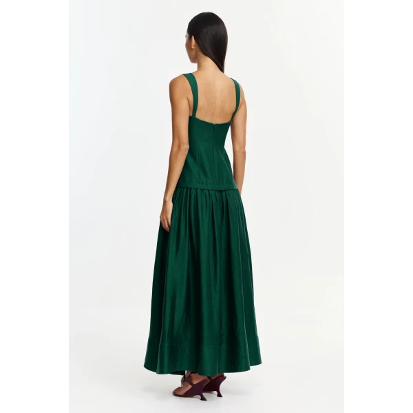 Acler Reeve Maxi Dress in Deep Emerald, view 3