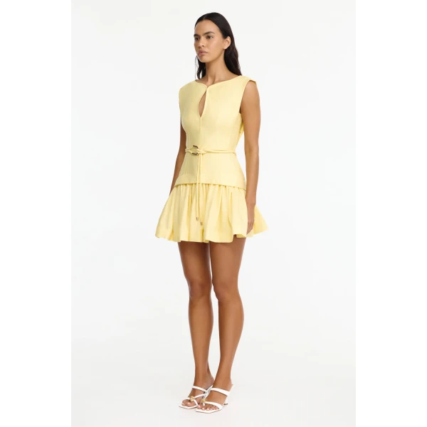 Acler Remly Mini Dress in Lemon Sorbet, view 2