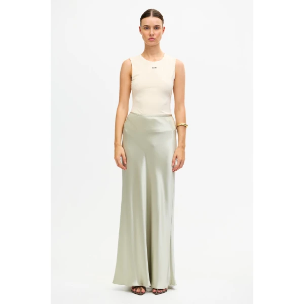 Acler Shortgreen Maxi Skirt in Pistachio, view 4