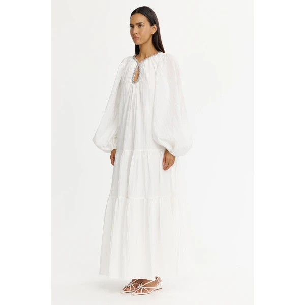 Acler Viola Maxi Dress in Ivory, view 2