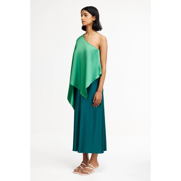 Acler Westacre Midi Dress in Emerald With Clover, view 2
