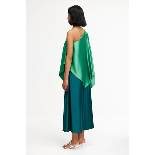 Acler Westacre Midi Dress in Emerald With Clover, view 3