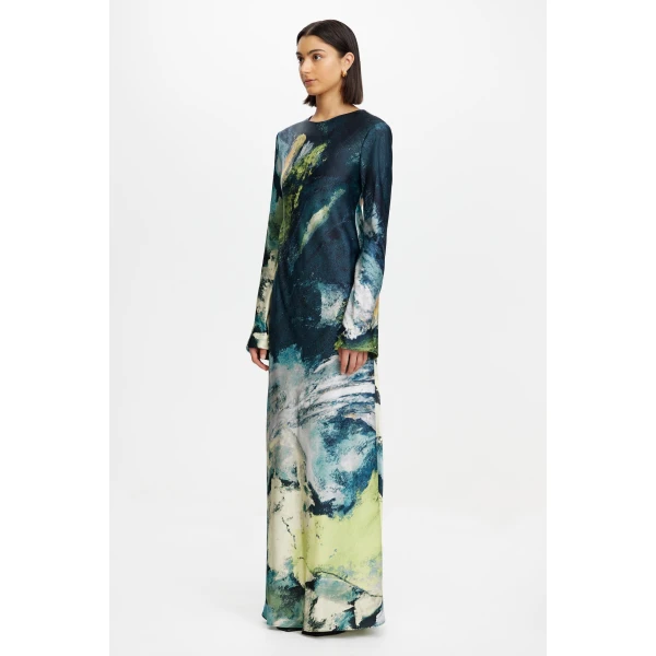 Acler Wittonhill Maxi Dress in Citrus Canvas, view 3