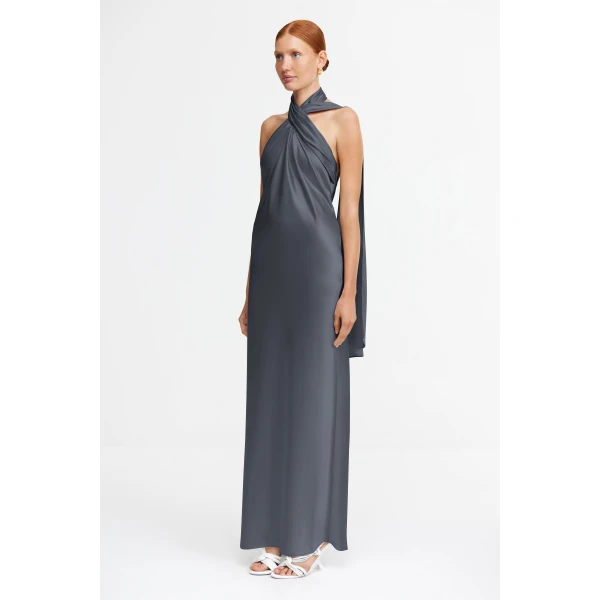 Acler Yewgreen Maxi Dress in Charcoal, view 3