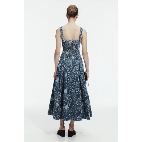 Aje Arlo Jacquard Denim Maxi Dress, view 6