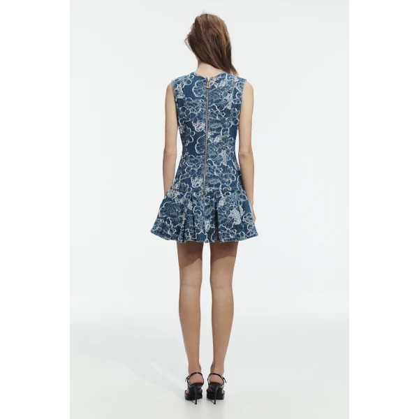 Aje Arlo Jacquard Denim Mini Dress, view 5
