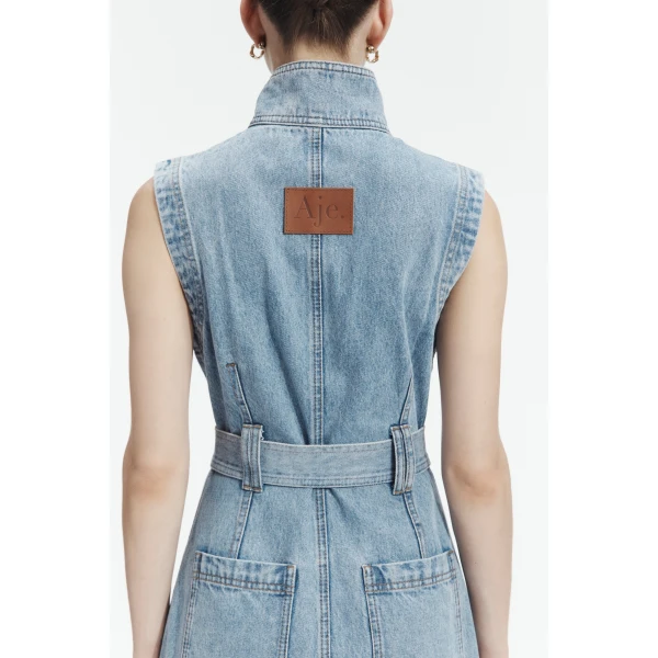 Aje Lyra Denim Midi Dress