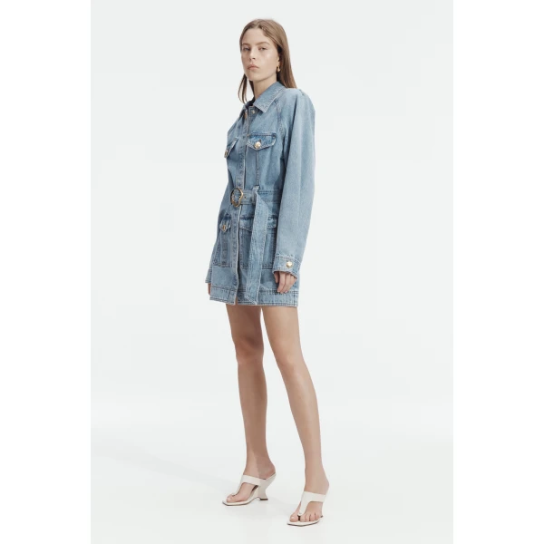 Aje Lyra Denim Mini Dress