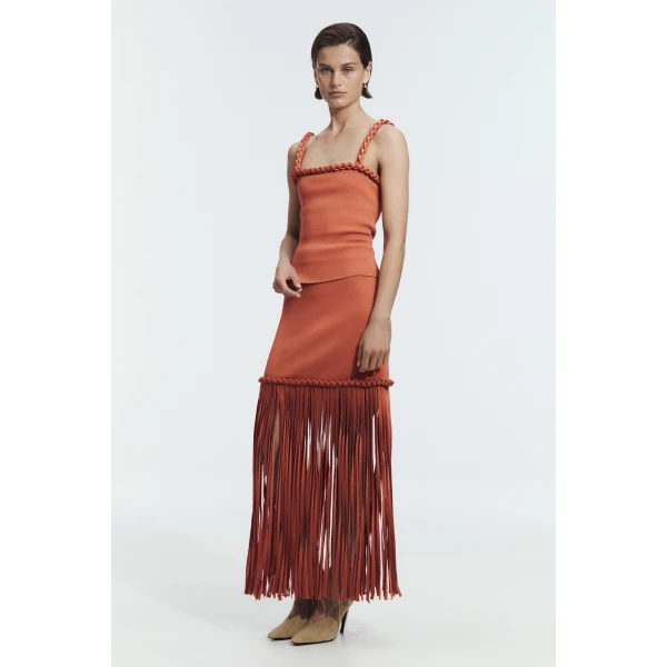 Aje Ribiona Knit Midi Skirt, view 2