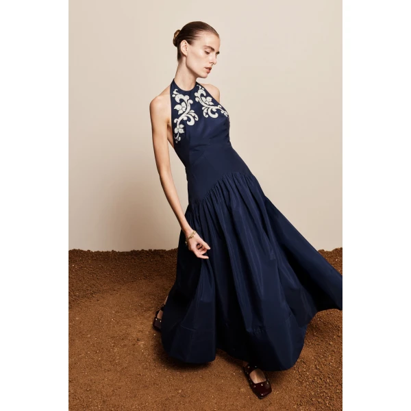 Alémais Dillon Applique Halter Gown