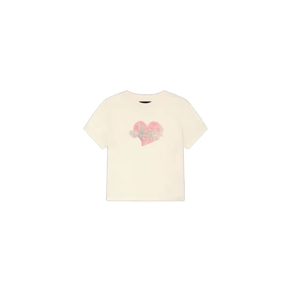 Amiri Heart Tee in Alabaster