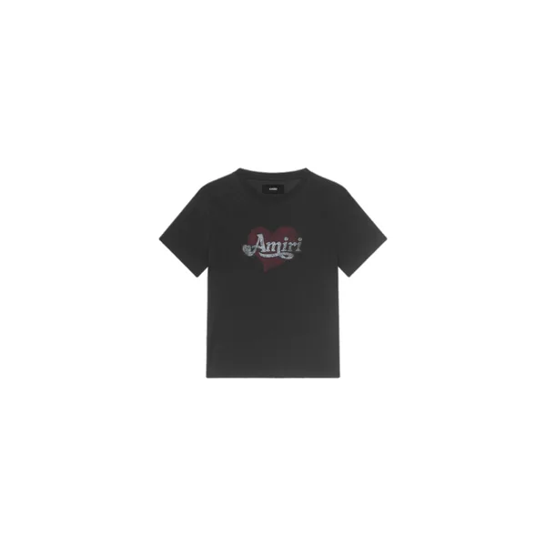 Amiri Heart Tee in Black