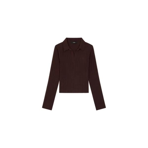 Amiri Soft Rib Knit Polo in Husk