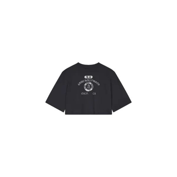 Collegiate V Neck Baby Tee in Black
