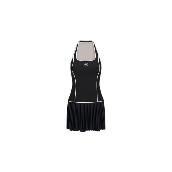 Amiri MA Pleated Mini Dress in Black