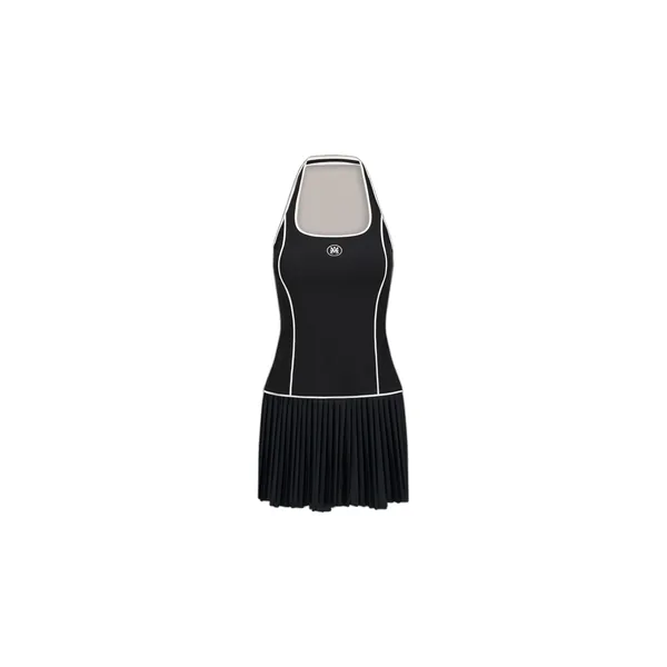 MA Pleated Mini Dress in Black