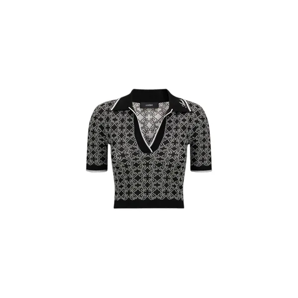 MA Quad Knit Short Sleeve Polo in Black