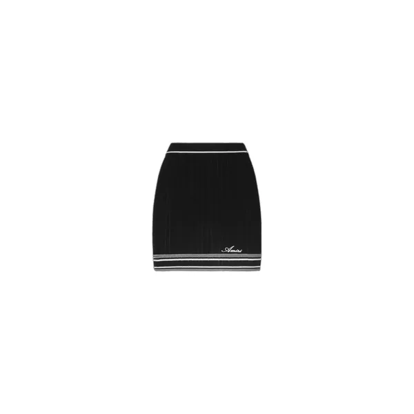 Script Knit Mini Skirt in Black