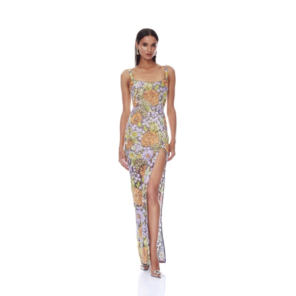 Bronx and Banco Amalfi Paillette Lilac Veronica Maxi Dress
