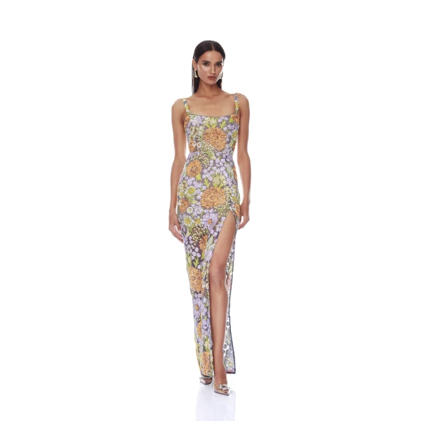 Amalfi Paillette Lilac Veronica Maxi Dress