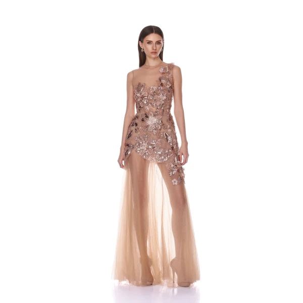 Layla Sequin Floral Maxi Dress