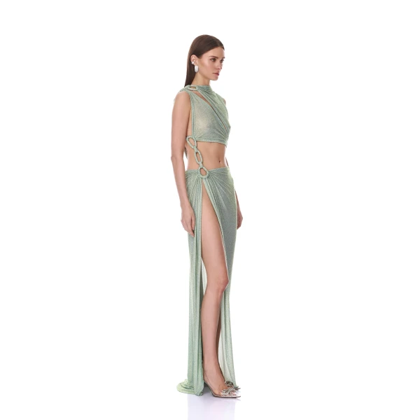 Morocco Sleeveless Cutout Diamond Gown