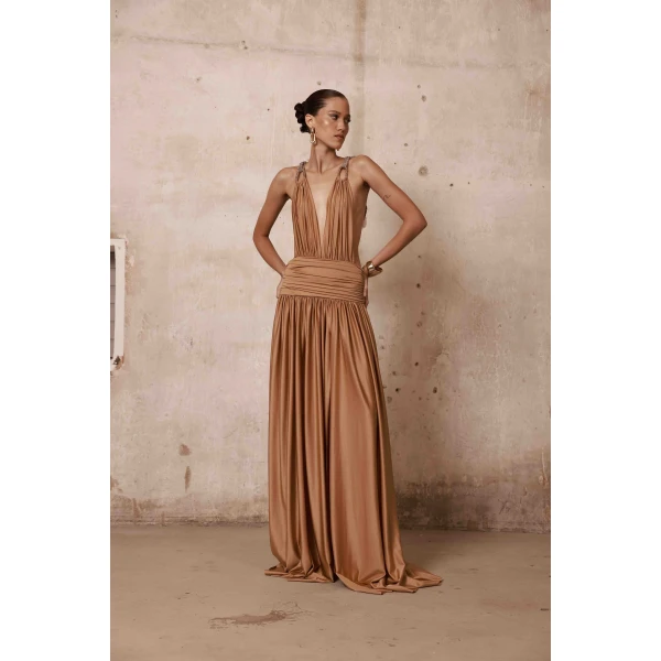 Beige evening gown