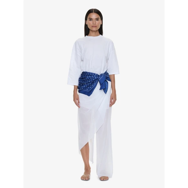 Christopher Esber Bandana Scarf Pareo Tee in White Indigo Bandana Print, view 3