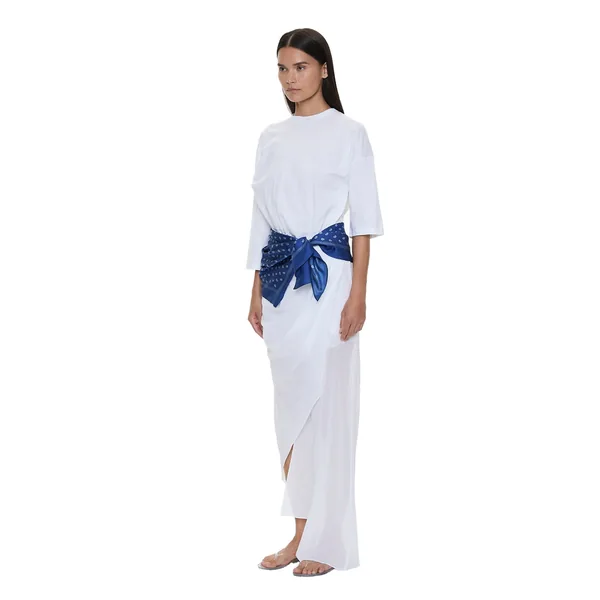 Bandana Scarf Pareo Tee in White Indigo Bandana Print