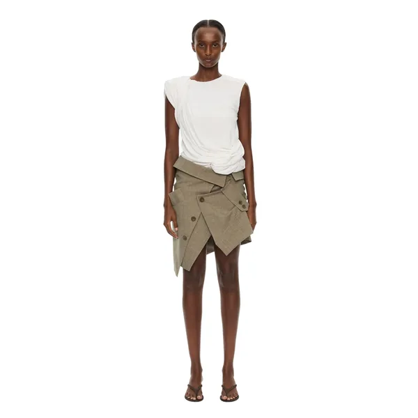 Banyan Deconstructed Trench Skirt in Tropical Sage Marle