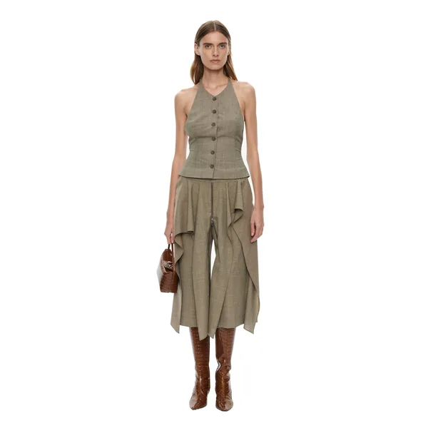Banyan Tailored Backless Vest in Tropical Sage Marle