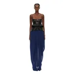 Christopher Esber Bellona Moulded Leather Belted Skirt in Ink Multi