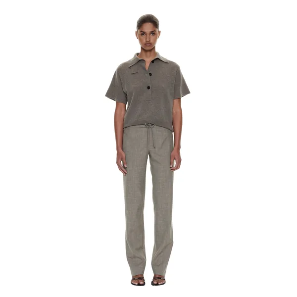Cashmere Knit Polo in Ash