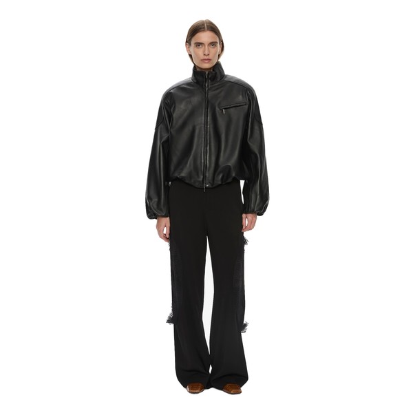 Christopher Esber Dannie Leather Bomber in Black Jacket