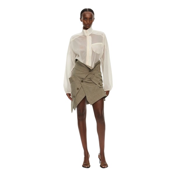 Christopher Esber Dannie Lucent Mottled Sheer Bomber in White Jacket