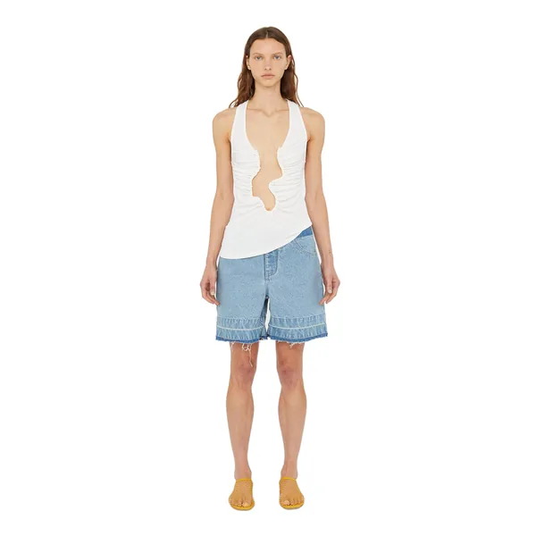 Christopher Esber deconstruct denim short