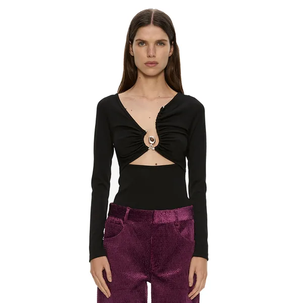 Diverge Droplet Long Sleeve Top in Black
