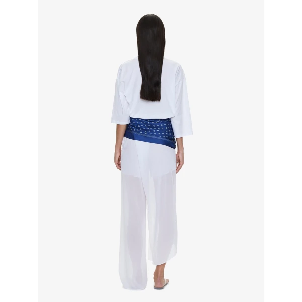 Christopher Esber Draped Skirt Cotton Trouser in White, view 2