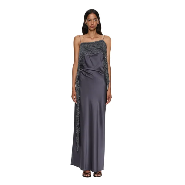 Christopher Esber droplet bead crochet trimmed cami dress