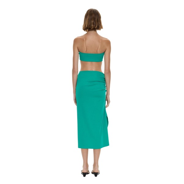 Christopher Esber Droplet Crystal Clasp Cascade Skirt in Malachite