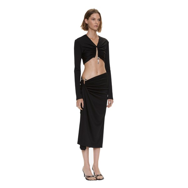 Christopher Esber droplet crystal pendant long sleeve top