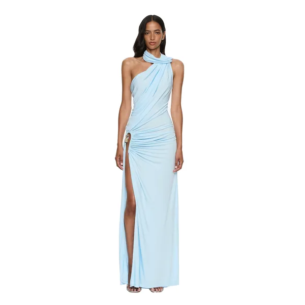 Helix Crystal Gown in Lago Blue